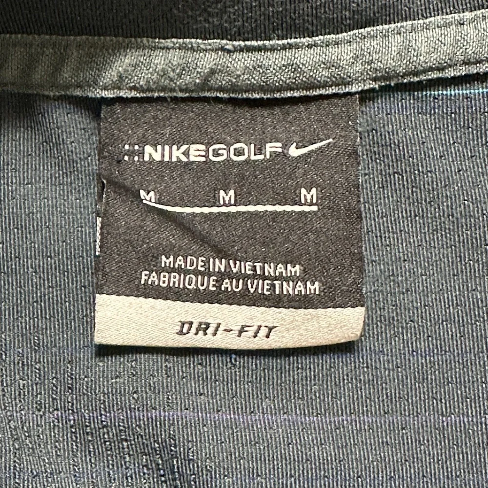 Nike Golf Dri Fit Men's Polo Shirt‎ M Dark Gray Striped Short Sleeve 388501-068